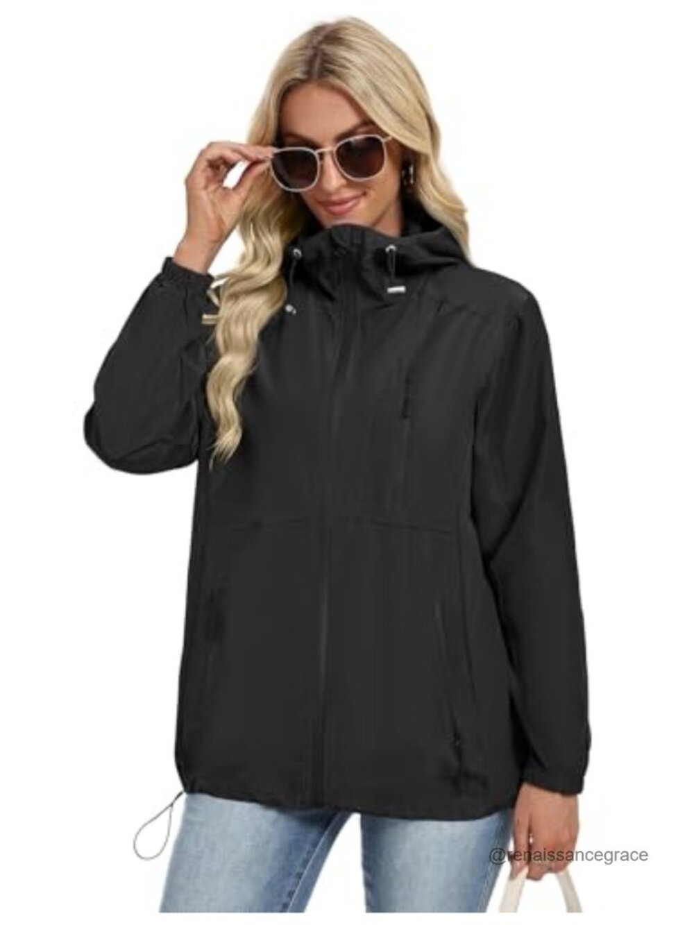 Women's Lightweight Packable Waterproof Rain Jacket with Hood
